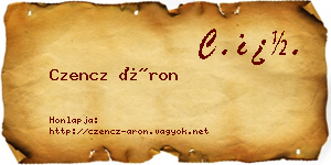 Czencz Áron névjegykártya