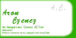 aron czencz business card